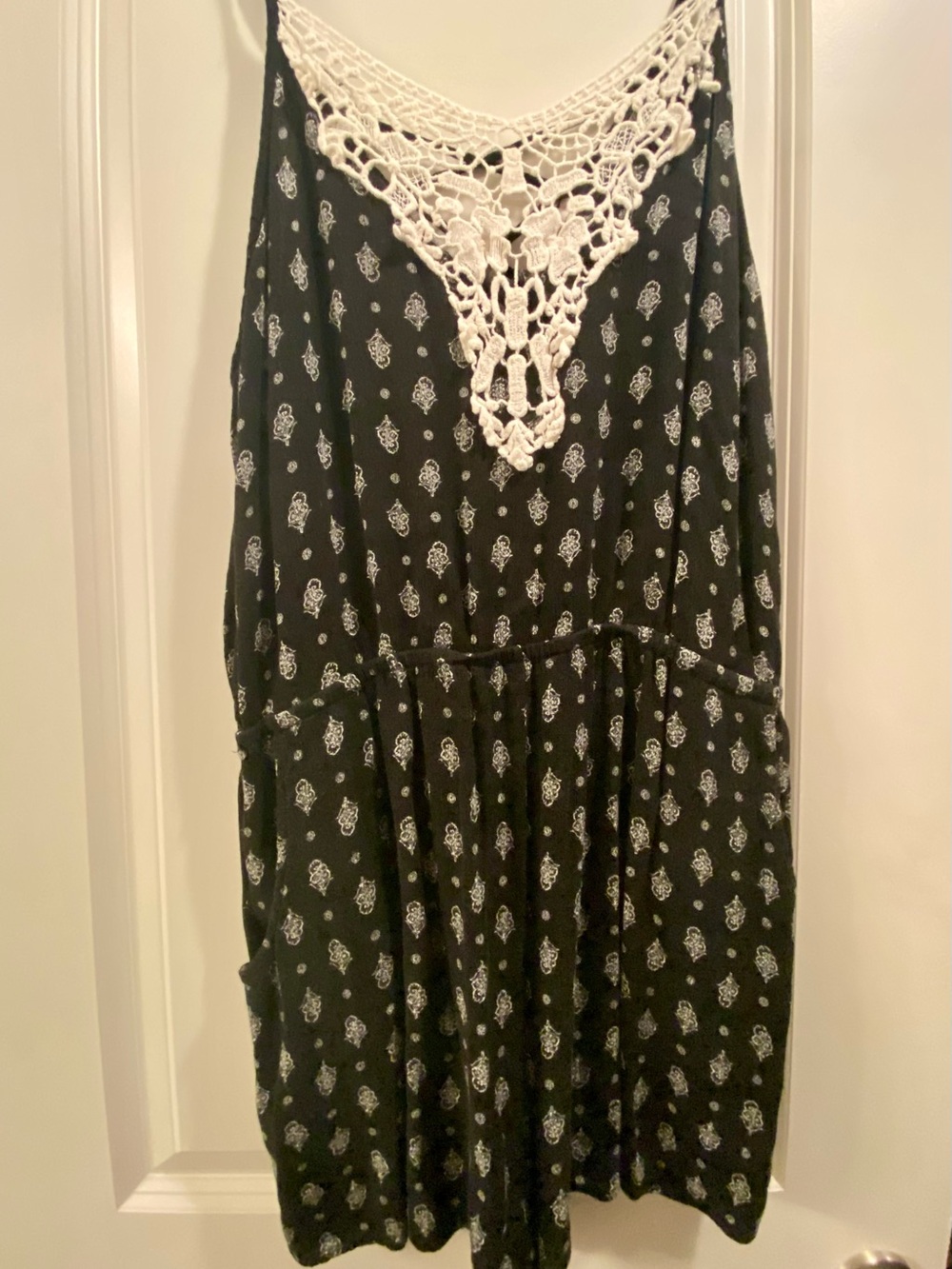 Adam Levine Black Printed Romper